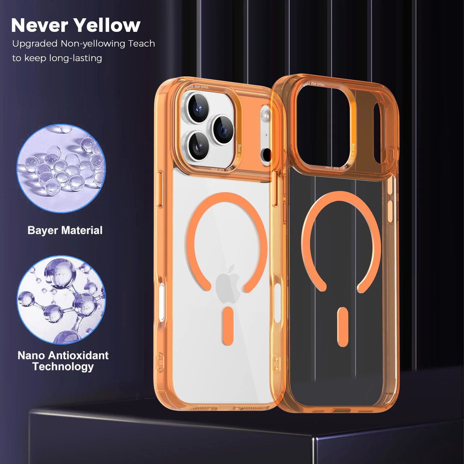 حافظة شحن لاسلكية Magsafe لهاتف آيفون 17 16 15 14 13 12 Pro Max Plus 17 غطاء صلب شفاف مقاوم للصدمات مغناطيسي هوائي