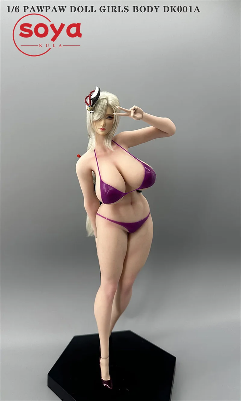 PawPawDoll DK001A 1/6 アニメガール特大胸シームレスボディ26.5cmメイクプラチナシリコン女性兵士アクションフィギュアドール
