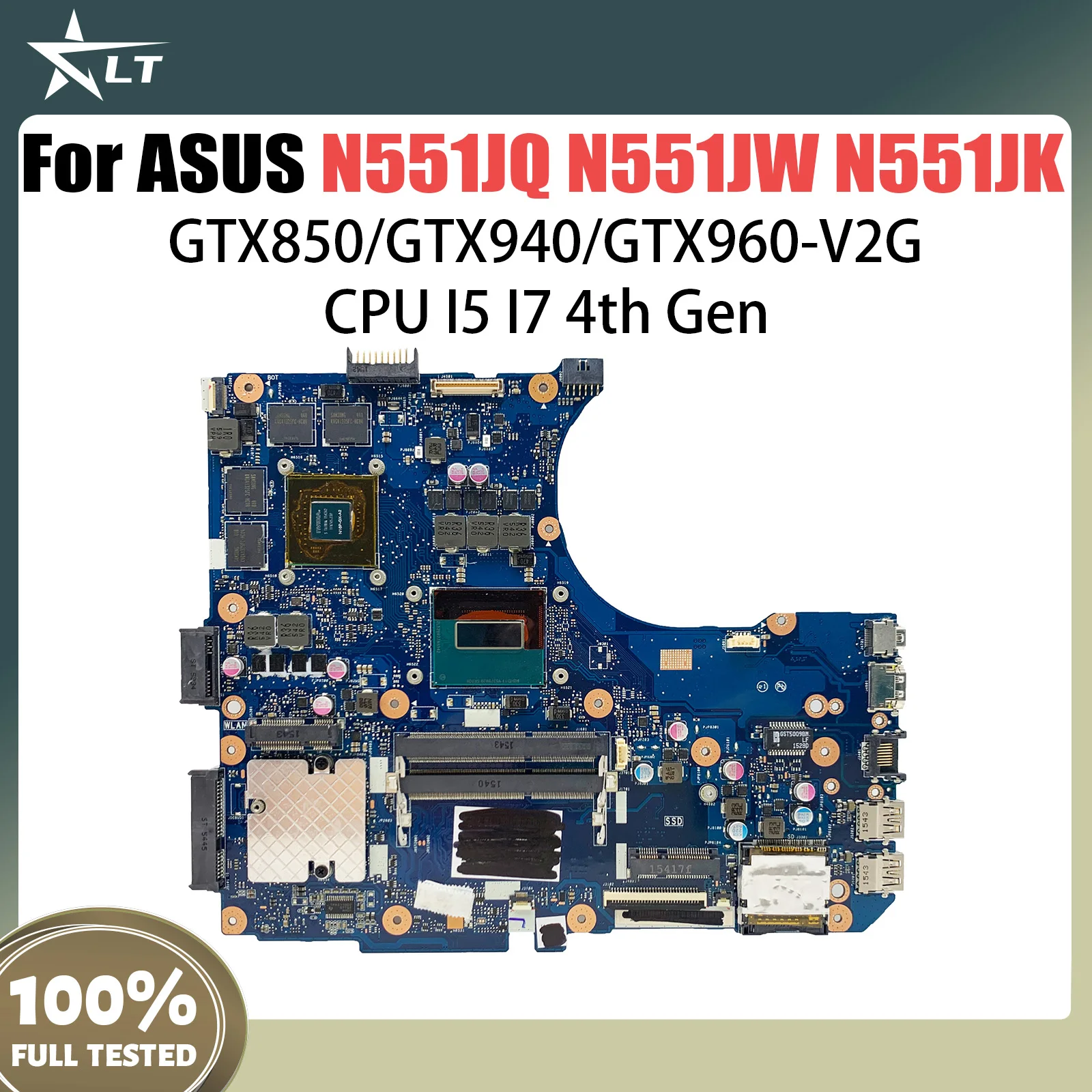 N551J Motherboard I5 I7 CPU GT840 GTX850 GTX940 GTX960 For ASUS N551JQ N551JW N551JB N551JK Laptop Motherboard