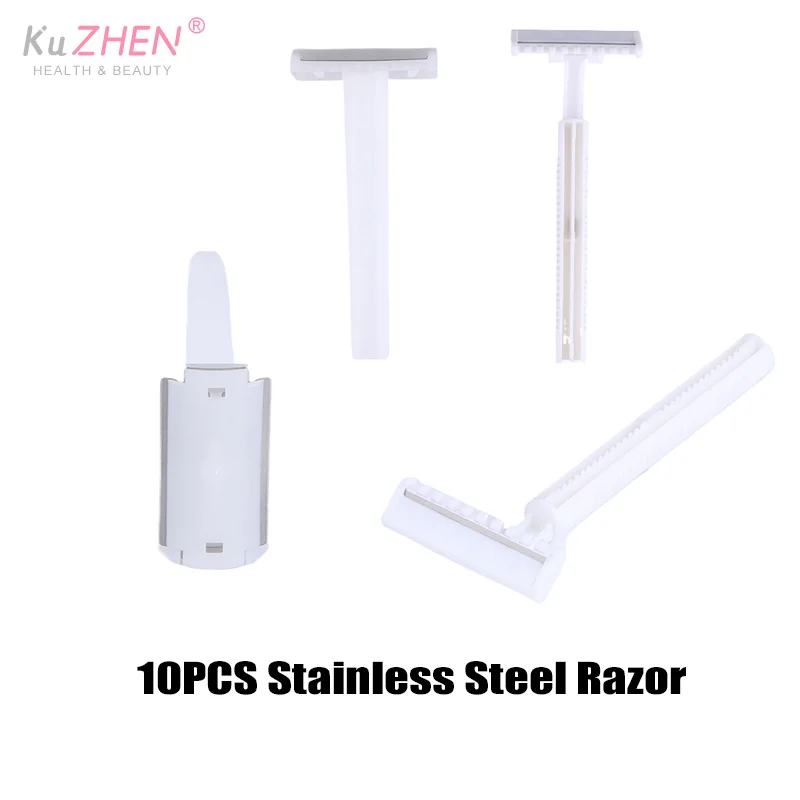 10Pcs Stainless Medical Disposable Razors For Women Men's Sanitary Shaver 1 Or 2 Layer Sharp Stainless Blade Hair Remove Tool