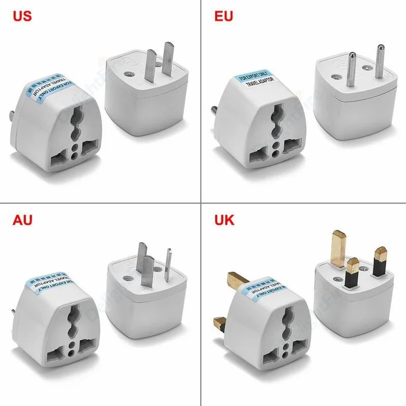 Universal KR EU Plug Adapter 2 Pin US UK To EU KR European Europe Euro German Travel Power Adapter Electrical Socket Plug Outlet