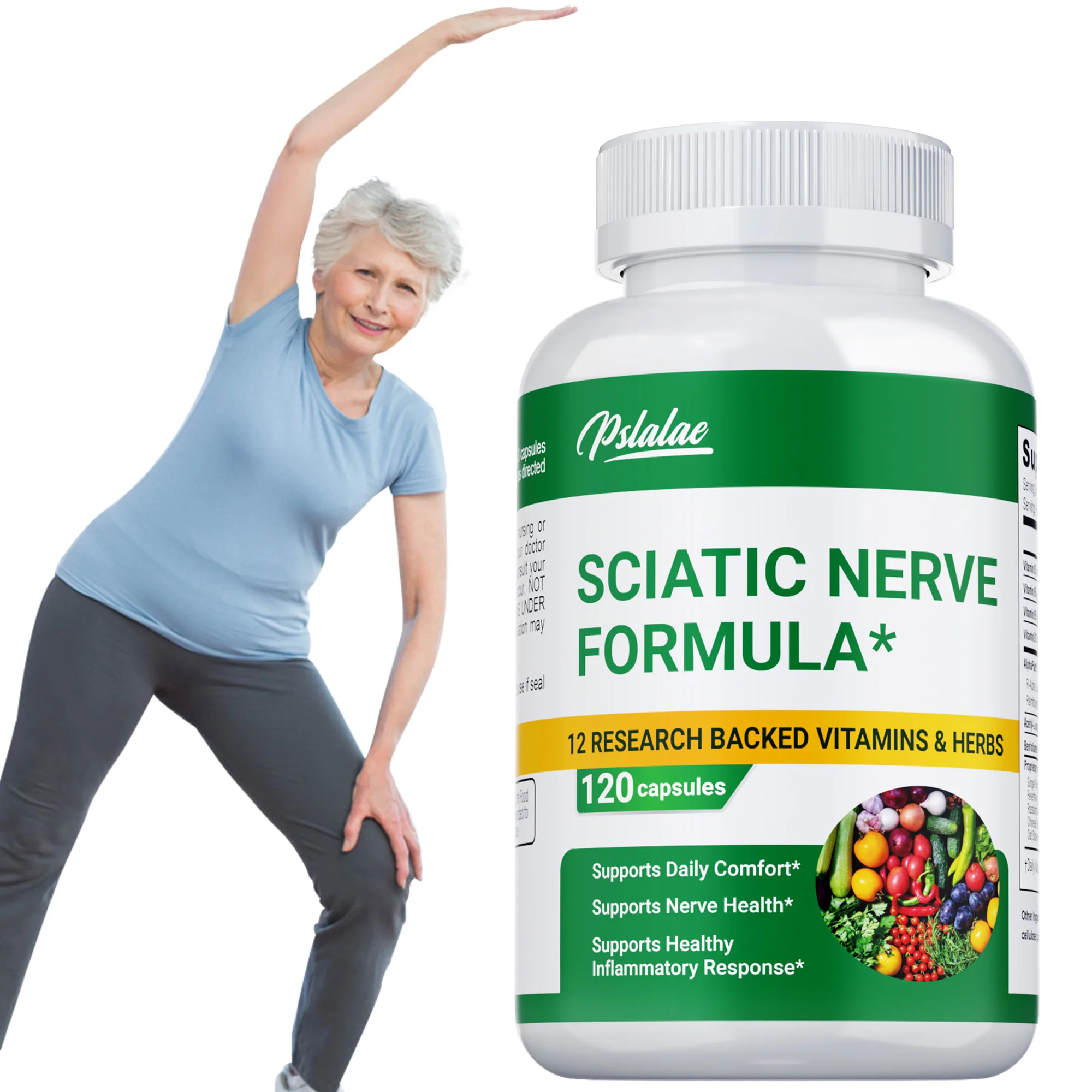 

Капсулы для научного нерва - дискомфорт для устранения ишиаса, балансы воспаления, уменьшение боли в суставах, способствующее здоровье нервной системы