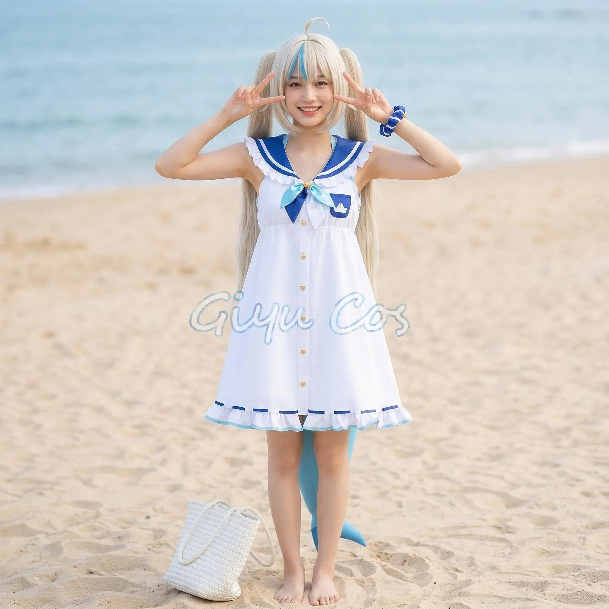 

VTuber Gawr Gura Saba Cosplay Costume Full Set Carnival Uniform Halloween Party Masquerade for Women Game