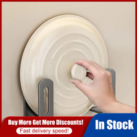 2/4/6/8Pcs Pot Lid Rack Pot Cover Cutting Board Holder Sponge Storage Shelf Kitchen Bathroom Wall Mounted Organizer Rack