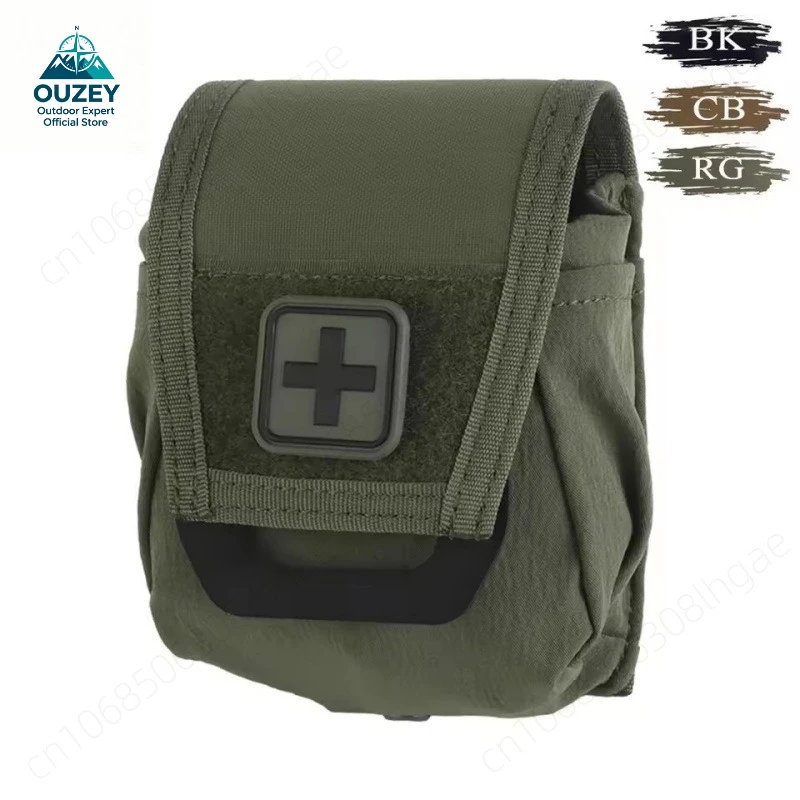 Small Split-Design Medical Pouch MOLLE for Belt &Plate Carrier Quick-Access First-Aid Kit Lightweight for Hunting Outdoor Rescue