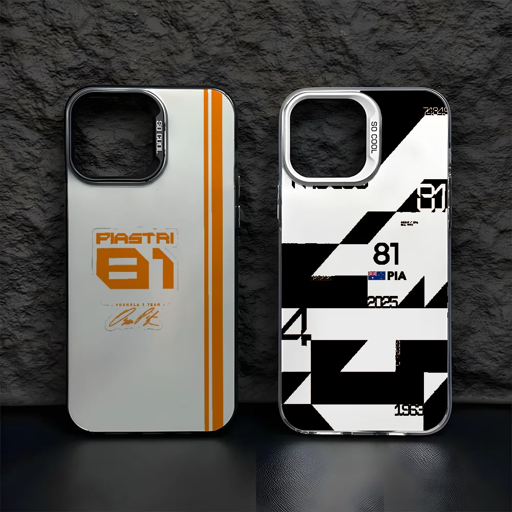 

F1 Racing81 O-Oscar-P-Piastri Phone Case For IPhone 16 15 14 13 12 11 Pro Max Black Matte Multicolor Laser Metallic Aurora Funda
