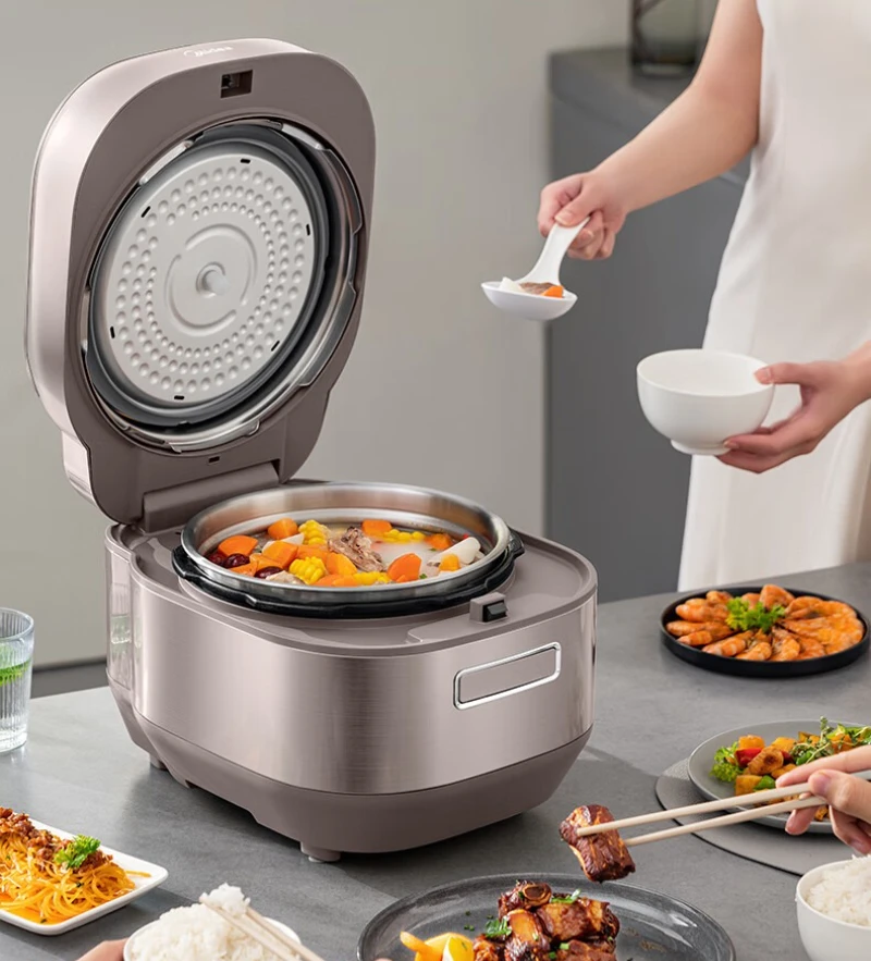 طنجرة ضغط فولاذية مزدوجة IH منزلية 220 فولت