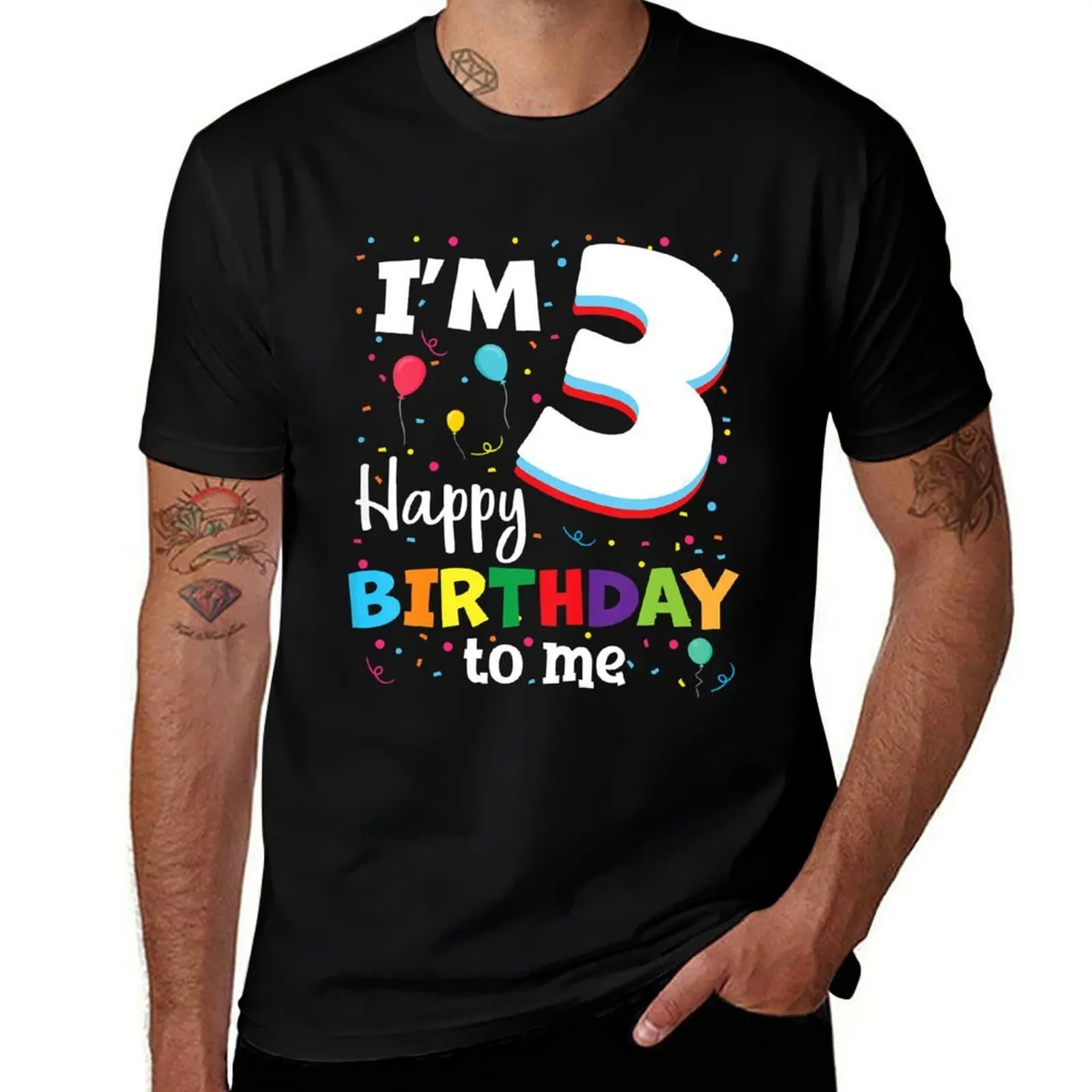 3rd Birthday I'm 3 Happy Birthday To Me 3 Years Old T-Shirt Casual Everyday Short Sleeve T-Shirt