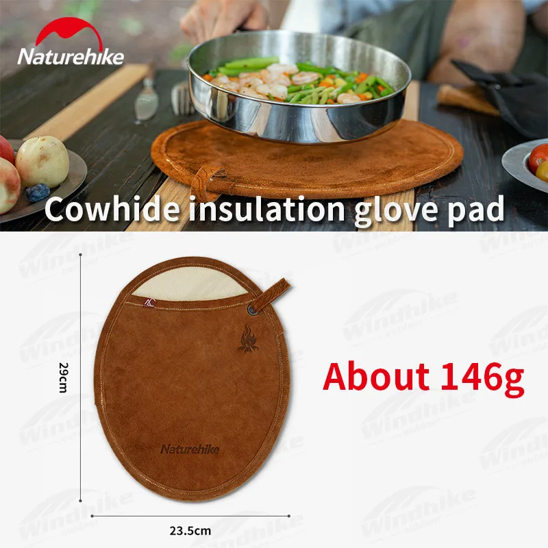 Naturehike Protective Glove 2 Layers Cowhide High Temperature Resistance Tableware Insulation Mat Camping Picnic Oven Gloves