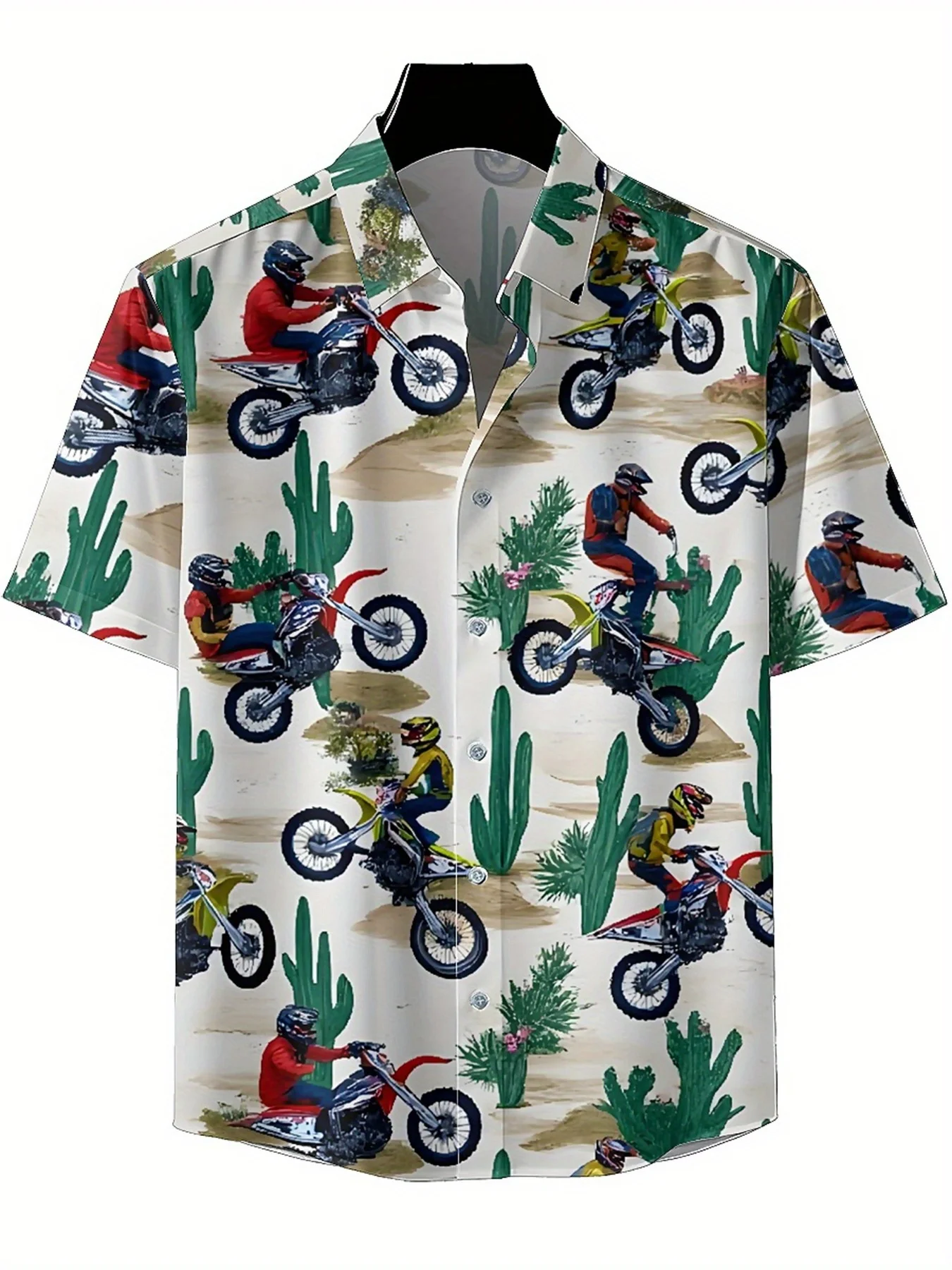 Men's Plus Size Hawaiian Shirts Desert and Cactus Jungle Pattern,New in Summer Fashion Tops,Hip Hop Rock Streetwear