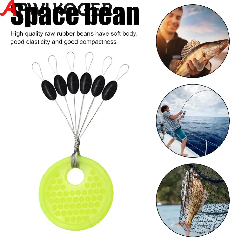 60pcs 10 Group Resistance Space Beans Stopper Vertical Beans Carp Fishing Space Beans for Fisherman Fishing Tools