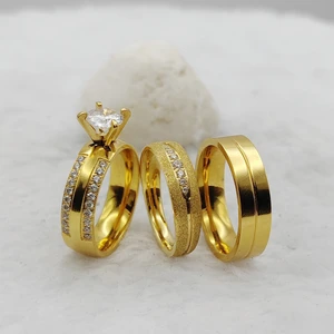 Jewellery Set Italian Design For Women 24k Gold Plated Ring Cz Diamond Ring Marriage Wedding Proposals  Bridal Sets Couples