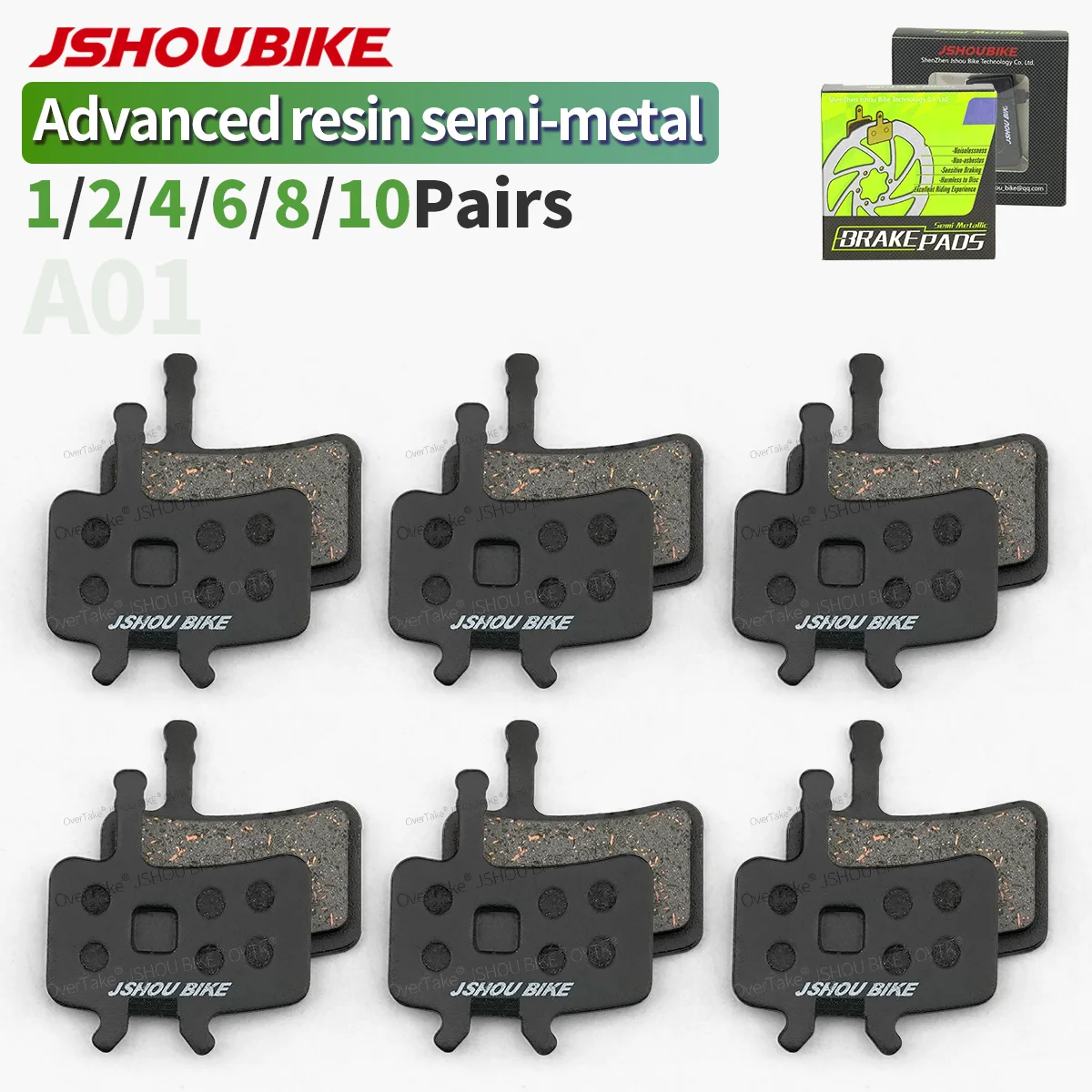 

JSHOUBIKE Bicycle hydraulic disc brake pads High-level semimetal Resin Kevlar fiber copper wire for AVID BB7,Juicy 3 5 7Ultimate