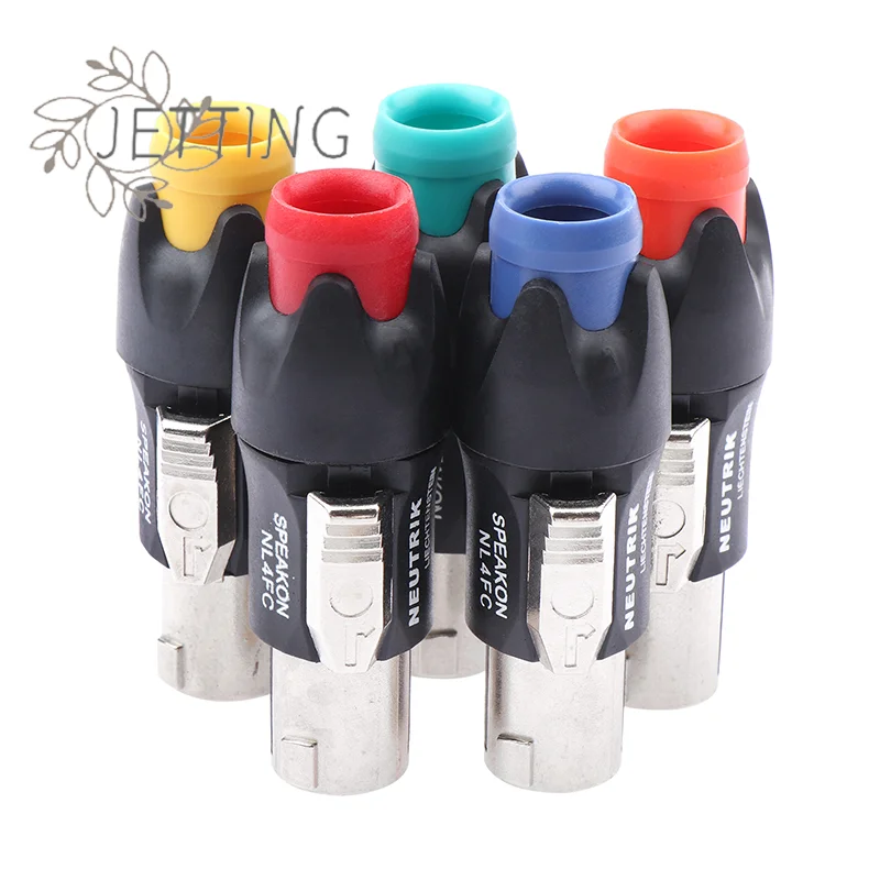 حار 1 قطعة معدنية 4 دبوس أوميك موصل المهنية وصلات صوت المرحلة قليلا المتكلم سلك الملحقات لحام خالية NL4FC