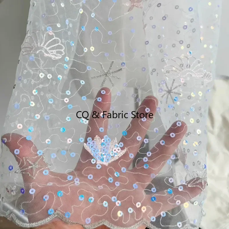Cute White Lace With Multi-Colored Embroidery And Sparkling Sequin, Perfect For Dressmaking And Crafts By The Yard