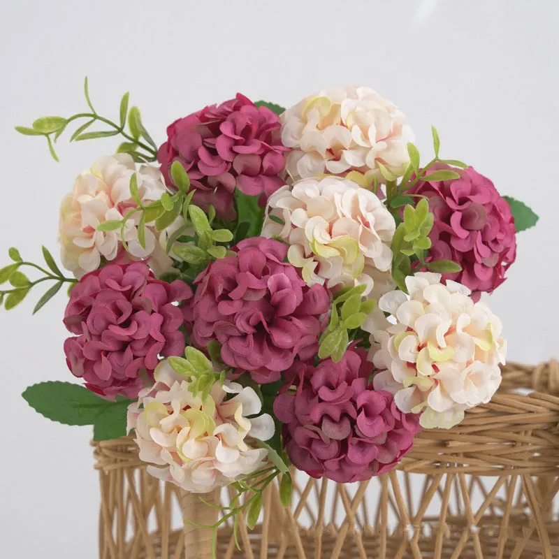 10 Köpfe Realistische Künstliche Hortensien-Bouquets Künstliche Hortensienblumen für Heim, Garten und Hochzeitsdekoration – Detail 3