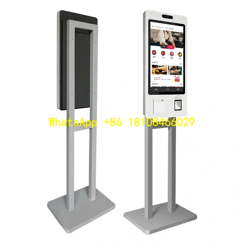 System Cash Cashless Payment Kiosk for Fast Food Order Software 32 Inch Touch Screen POS Self Checkout Machine Self Ordering
