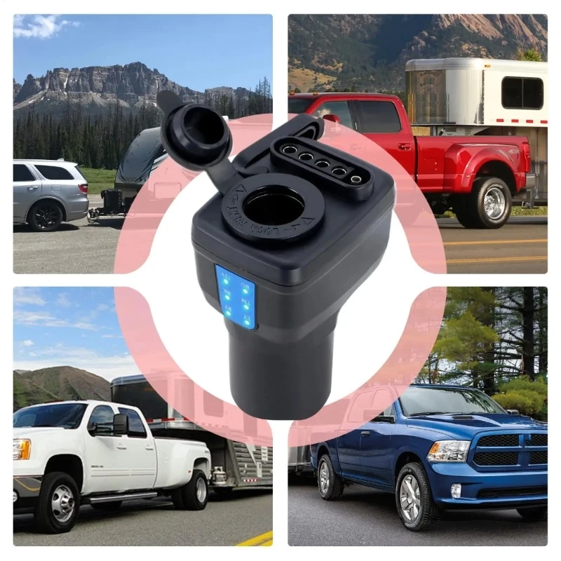 Universal 7 Pin To 4/5 Way Converter Tester For Reliable Trailer Light Function Check On All Vehicle Types Safe And Efficient