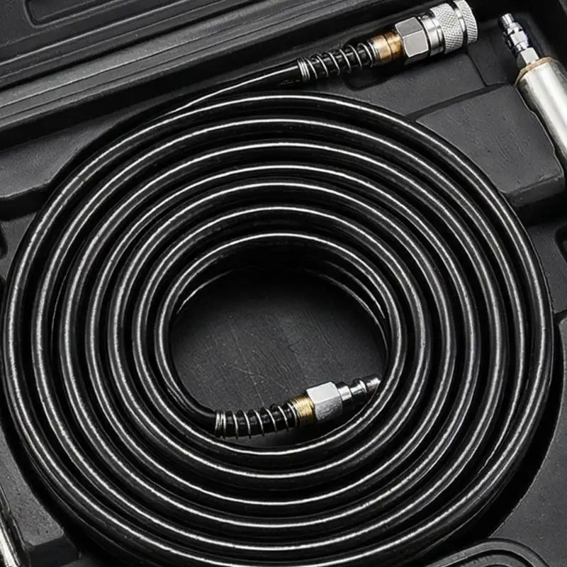 7.5m Tubing Air Compressor Hose with 1/4in Quick Coupler Quick Coupling Pipe Pneumatic Tool Part Coiled Flexible Hose