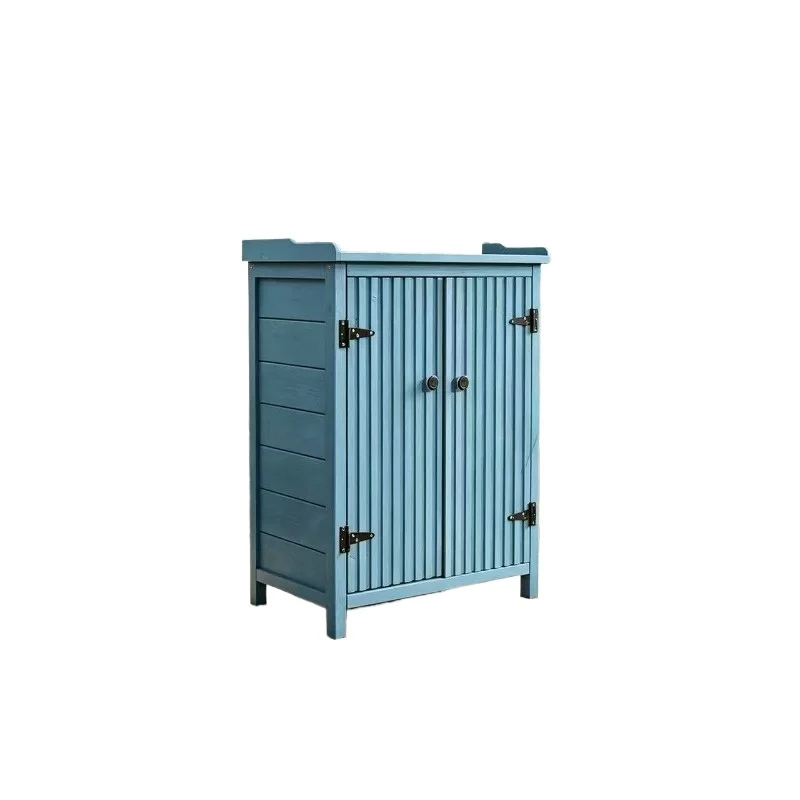Outdoor small yard storage cabinet, rainproof, waterproof and sunscreen storage room, toolbox outdoor cabinet