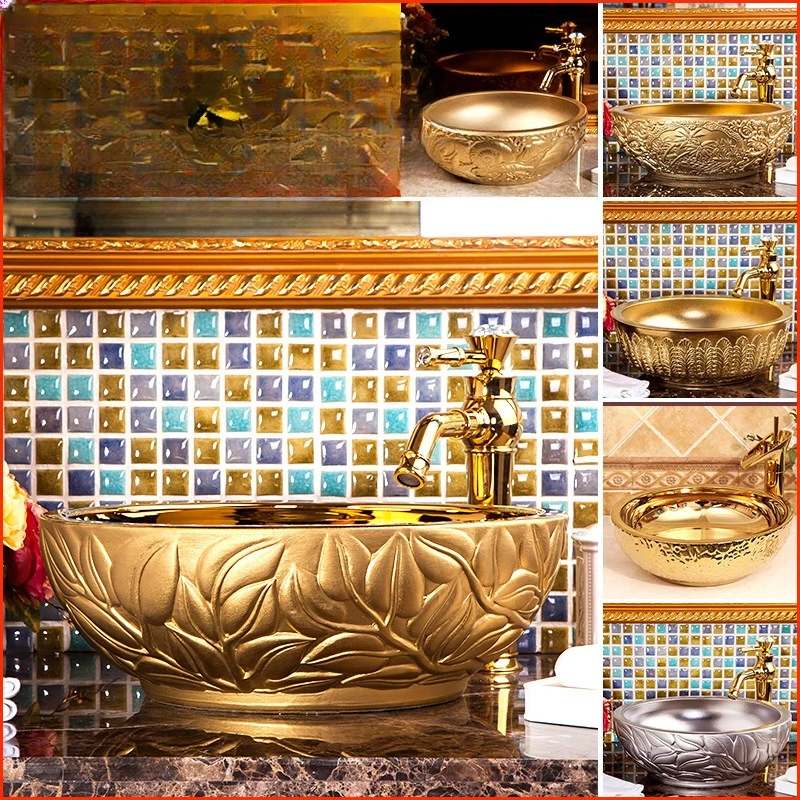 

On-stage basin European luxury art basin carving washbasin