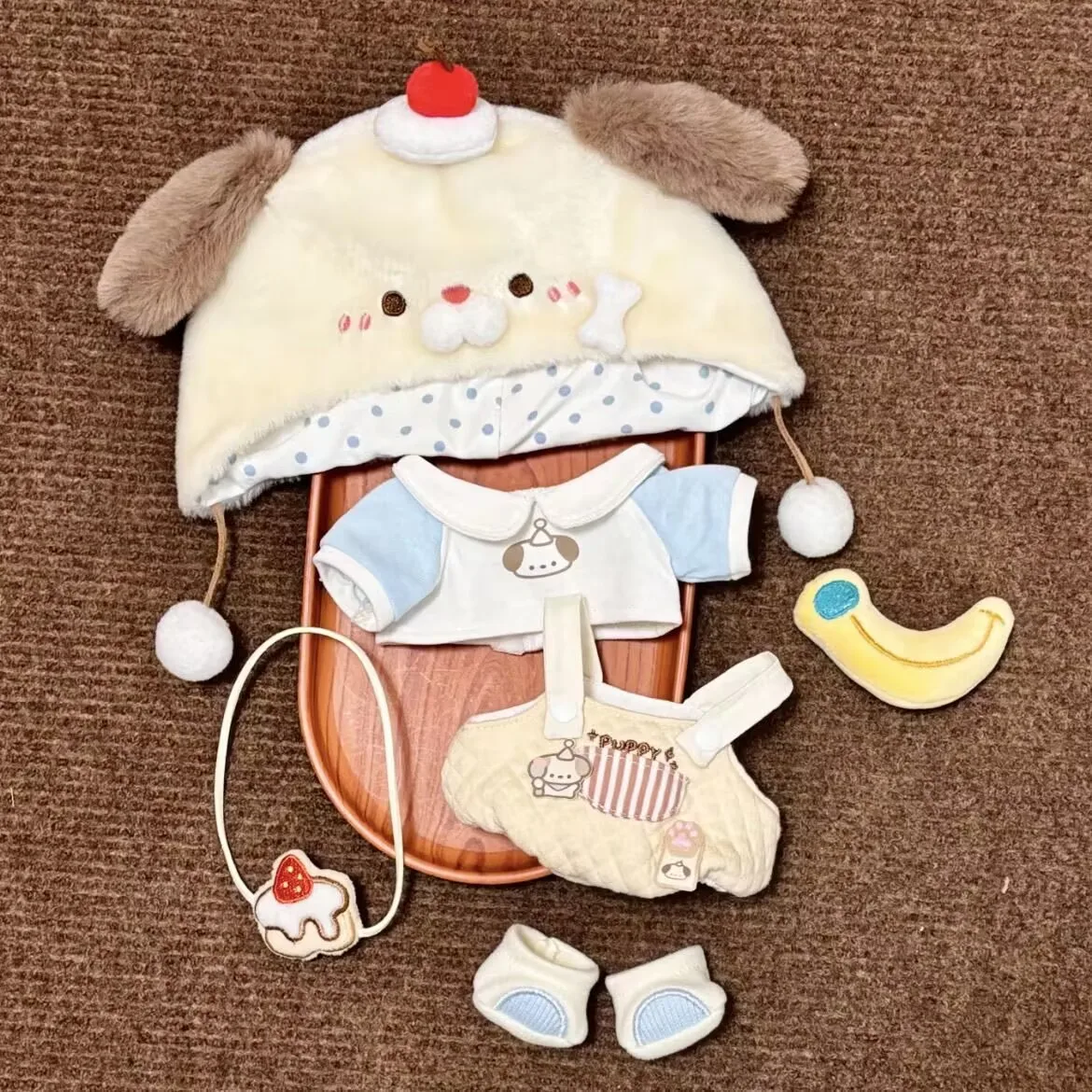 10cm / 20cm cotton doll "Puppy Cake" dress set, cute doll dress accessory casual sportswear plush toy dress-up clothes