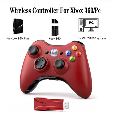 Wireless Controller For Xbox 360/Slim/Elite/Winodow/PC Video Game Gamepad 6-axis Joystick Dual Vibration 2.4G Gaming