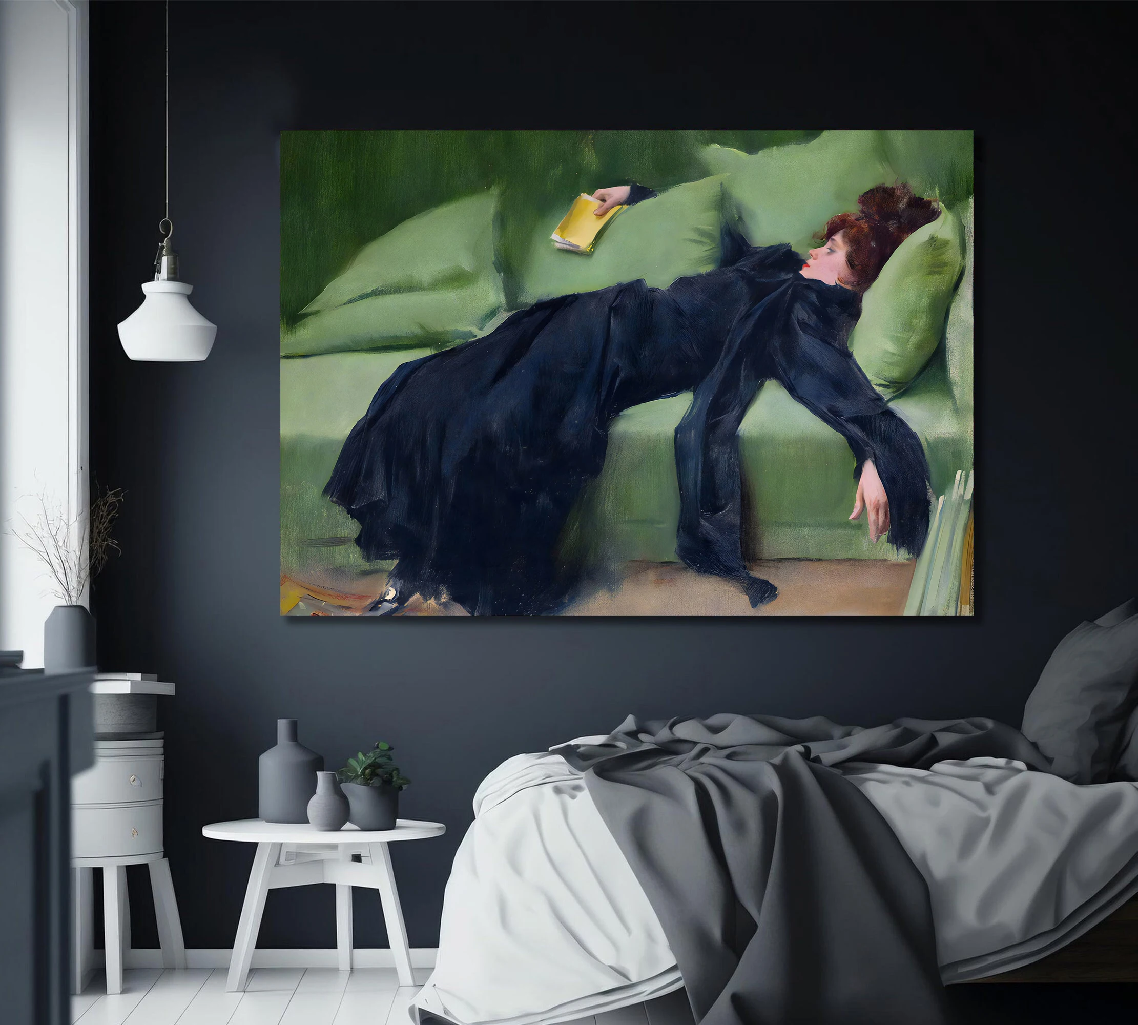 

Decadent young woman (Dancing Queen) Victorian woman portrait vintage art canvas poster retro light luxury style home decoration