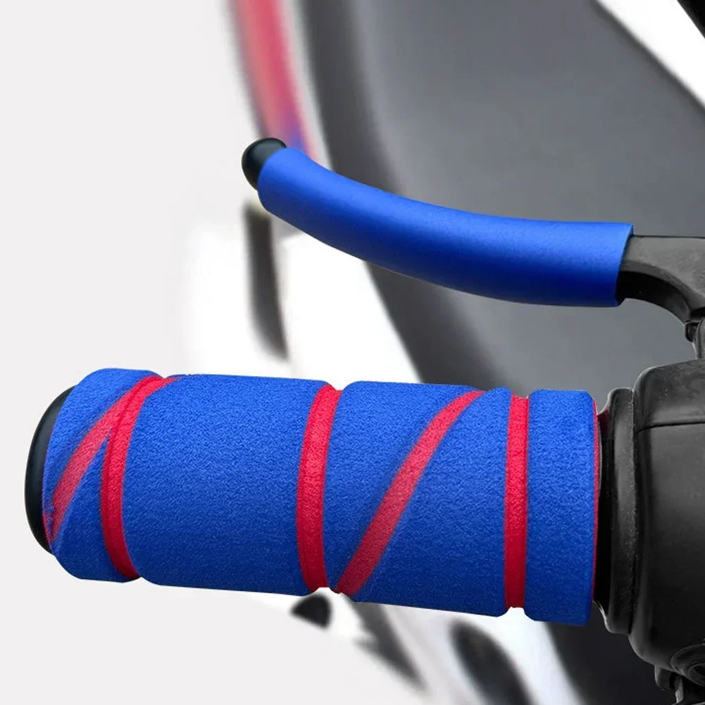 Shock Absorbing Sponge Grips for Motorcycle Handlebars Comfortable Foam Hand Grips for Long Distance Riding for Motorbike E-Bike