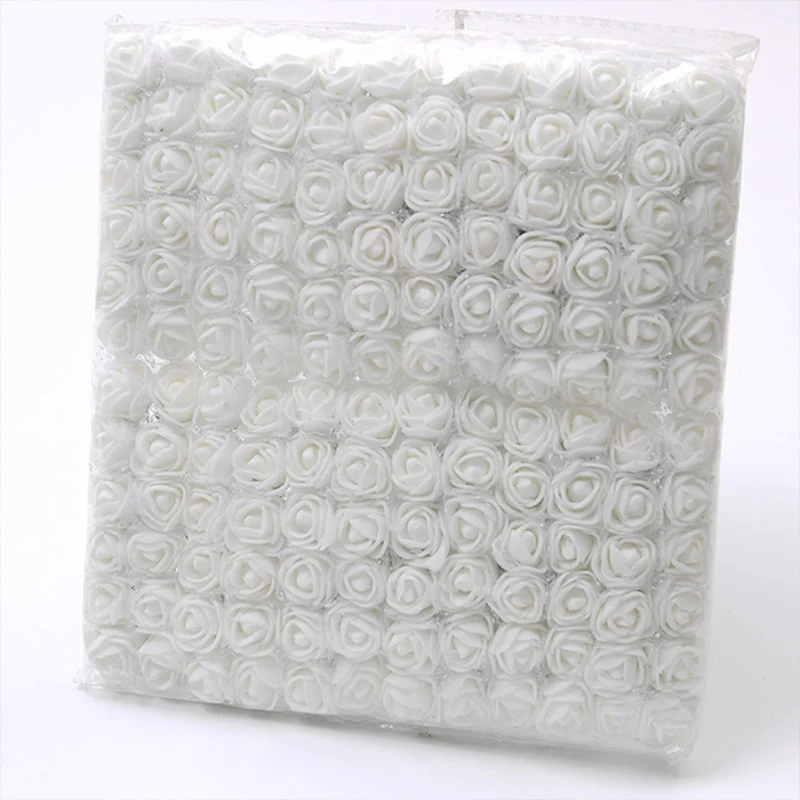 144 stücke/2 cm Mini Spitze Pe Rose Schaum Blume Köpfe Bouquet Für Hochzeit Hause Dekoration Scrapbooking DIY Kranz Artificia blumen – Detail 7