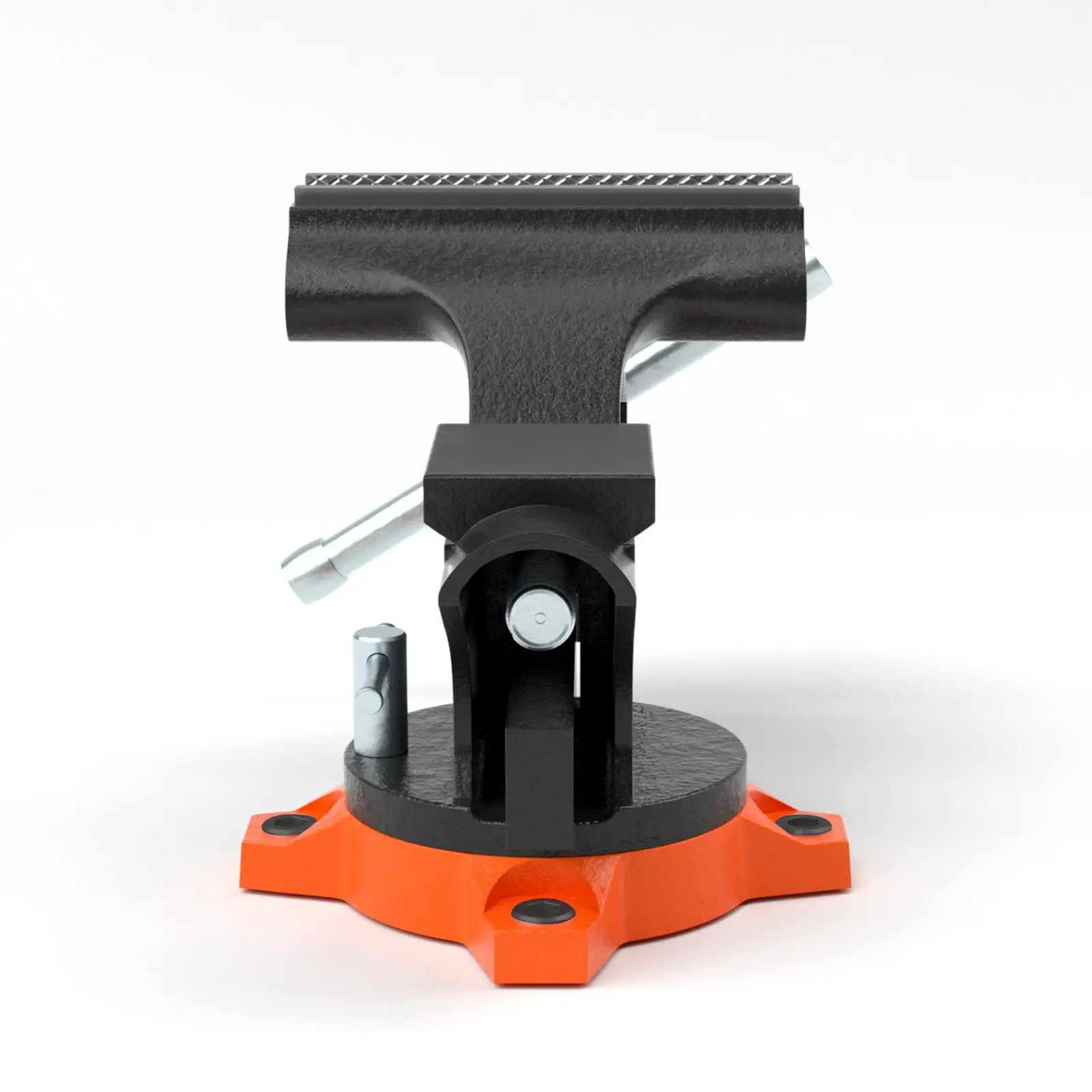 Heavy Duty Cast Iron Bench Vise 4.5 Inch Jaw Width 3.3 Inch Opening 240 Degree Swivel Locking Base with Anvil Bolts and Nuts for drilling and Pipe Cutting