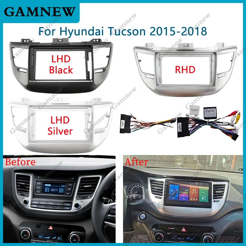9 Inch Car Frame Fascia Adapter Android Radio Dash Fitting Panel Kit For Hyundai Tucson 2015-2018