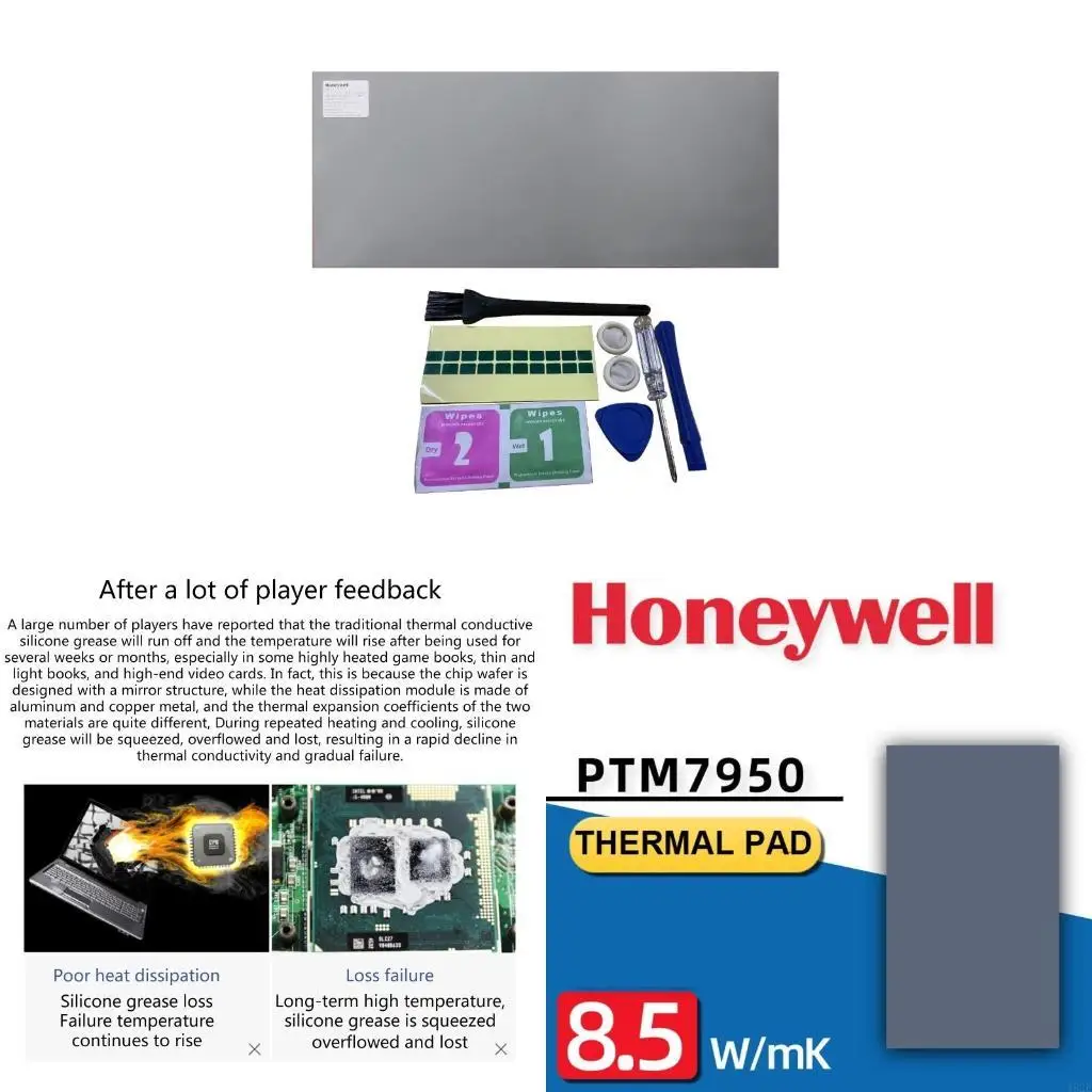 

462E Honeywell- PTM7950 Silicone Pad Laptop Phase Change Silicone Grease Pad 8.5W CPU GPU Thermal Conductive Paste Pad