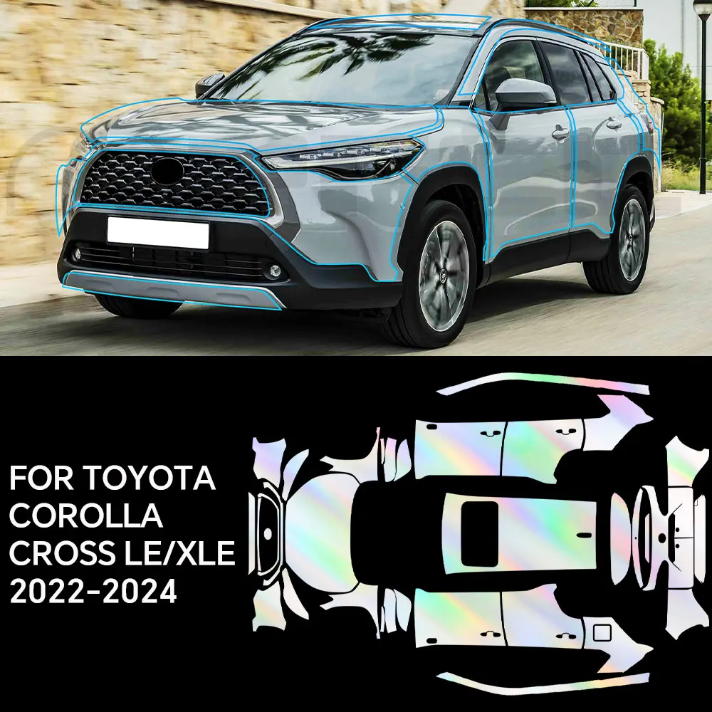 

Пользовательский заказ для Toyota Corolla Cross LE | XLE 2022-2024 ТПУ 8,5 мил пленка защитная пленка для краски предварительно вырезанная прозрачная пленка против царапин