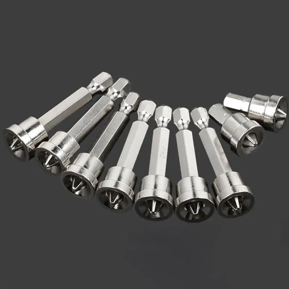 10 pz/set Posizionamento Magnetico Punte per Cacciavite 25/50mm Codolo Esagonale Individuazione Lotto Testa Nessun Scivolamento Punta da trapano in acciaio legato