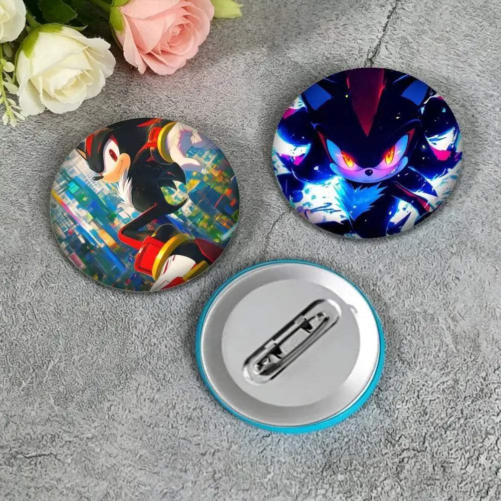 Shadows S-Sonics Hedgehog 25 32 44 58 75mm Badges Personalized Round Brooches Pins Accessory Gift