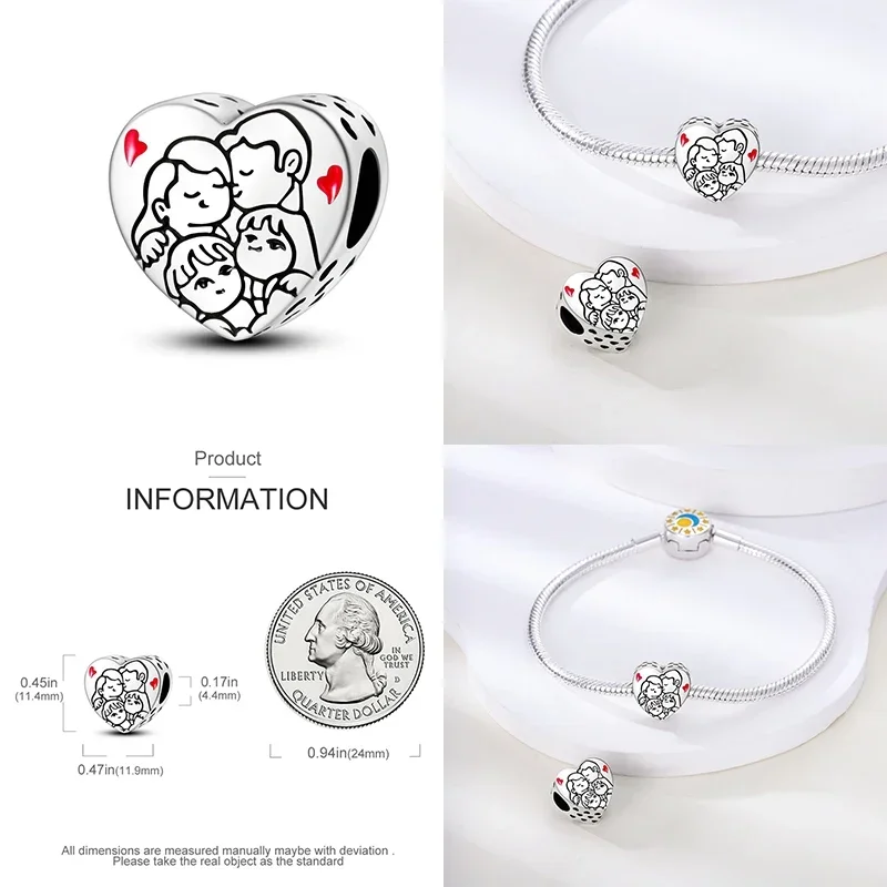 925 فضة حلية حبة قلادة ، صالح الأصلي باندورا سوار ، DIY بها بنفسك مجوهرات هدية ، الأم ، الأسرة ، أفضل أصدقاء الأخوات ، الأخوات