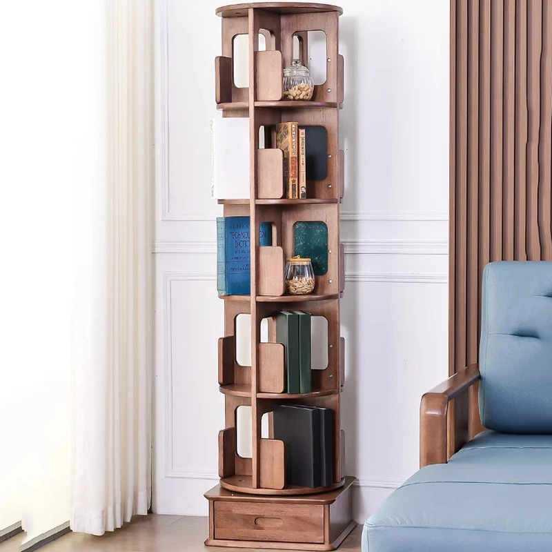 Display Designs Bookcase Storage Personalized Luxury Aesthetic Book Shelf Rotating Living Room Standing Prateleira Furniture