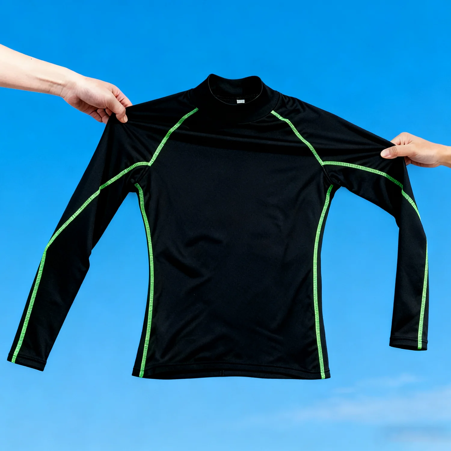 

Men's Compression Shirt Long Sleeve Baselayer High Neck Stretchy Workout Top for Running Gym Training