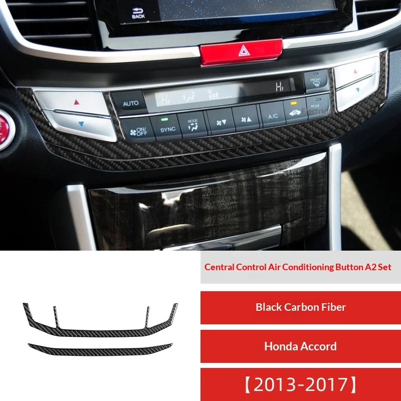 

For 13-17 Accord Ninth Generation Car Interior Modification Carbon Fiber Central Control Air Conditioner ButtonDecorativeSticker