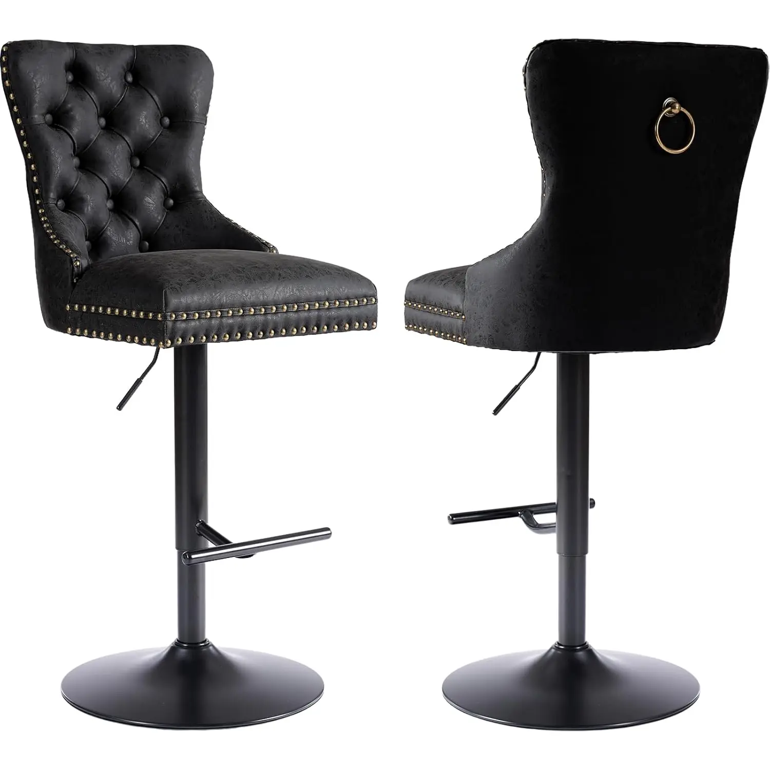 

PU Faux Leather Swivel Bar Stools Set of 2, Counter Height Barstools for Kitchen Island, Adjustable Bar Chairs, Customized