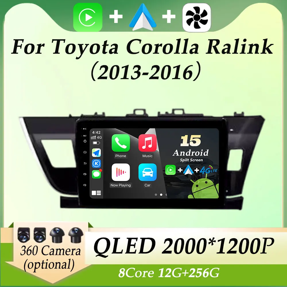 

For Toyota Corolla Ralink 2013 - 2016 Car Radio Video Audio Multimedia Player Carplay HD Screen GPS Navigation Split Screen WIFI