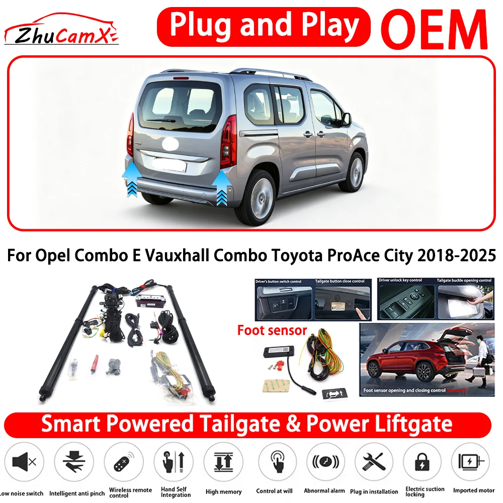 for Opel Combo E Vauxhall Combo Toyota ProAce City 2018-2025 Smart Powered Tailgate Power Liftgate Automatic Rear Trunk Tailgate