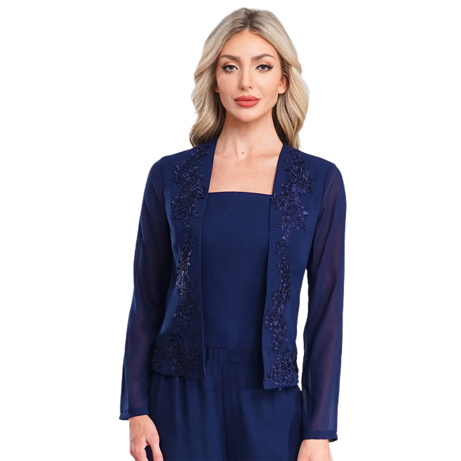 حفل زفاف تتغاضى عن المرأة الأم سترة مساء كيب مفتوح الجبهة معاطف أنيقة سيدة بوليرو ملابس خارجية الخريف فام الملابس السترات