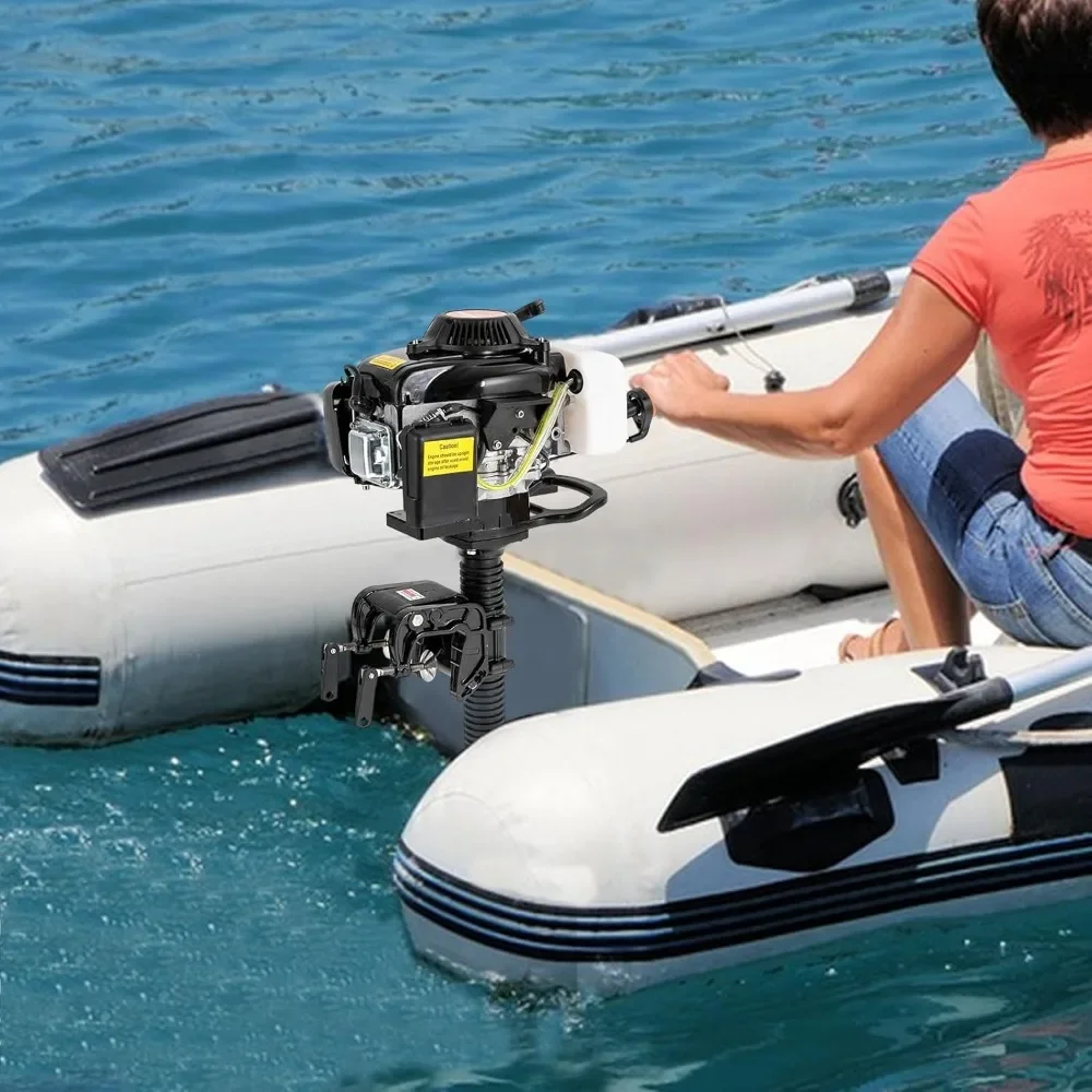 4-Stroke OutboardMotor 55CC 4HP Jet Pump Gasoline Short Shaft Outboard Motor Boat Engine with Wind Cooling CDI Ignition System