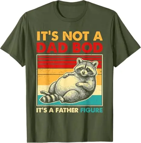 It's Not A Dad BOD It's A Father Figure Vatertag Papa Herren T-Shirt Y2k Waschbär Papa Niedliches Grafik-Spruch-T-Shirt Streetwear Kleidung – Detail 6