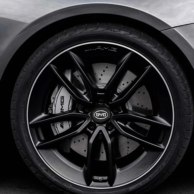 4PCS 56mm Car Wheel Center Hubcaps Emblem Sticker Car Accessories For BYD Tang F3 E6 Atto Yuan Plus Song Max F0 G3 I3 Ea1 Dmi