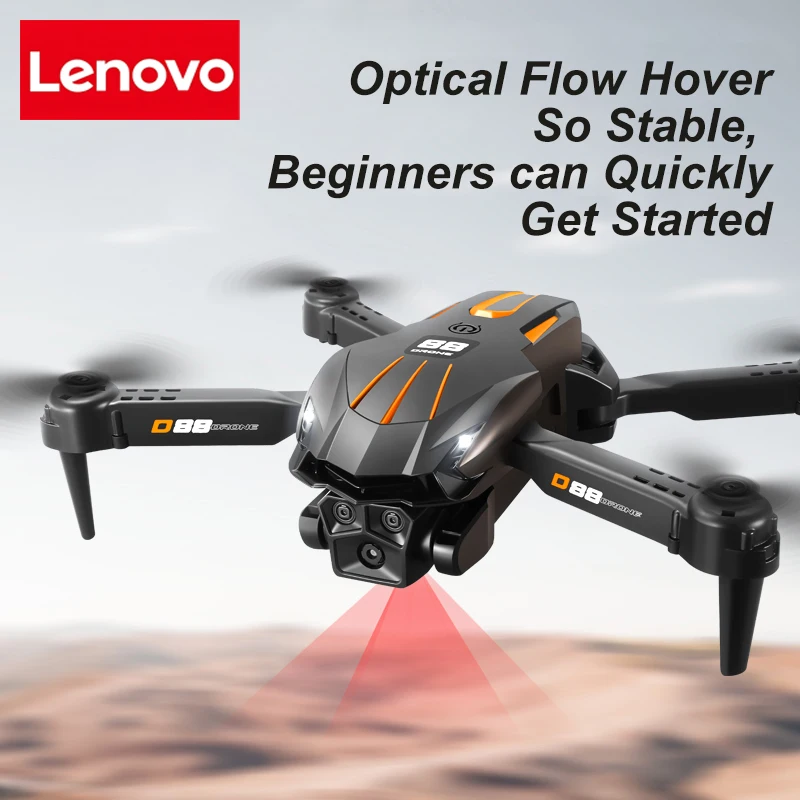 Lenovo D88 Drone 8K HD Dual Camera Professional Aerial Photography Optical Flow Hovering Gesture Shooting Folding Brushless UAV