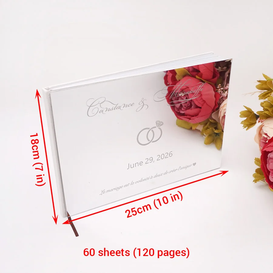 Custom Acrylic Cover Wedding Guest Book Anniversary Gift Personalized Wedding Sign Book