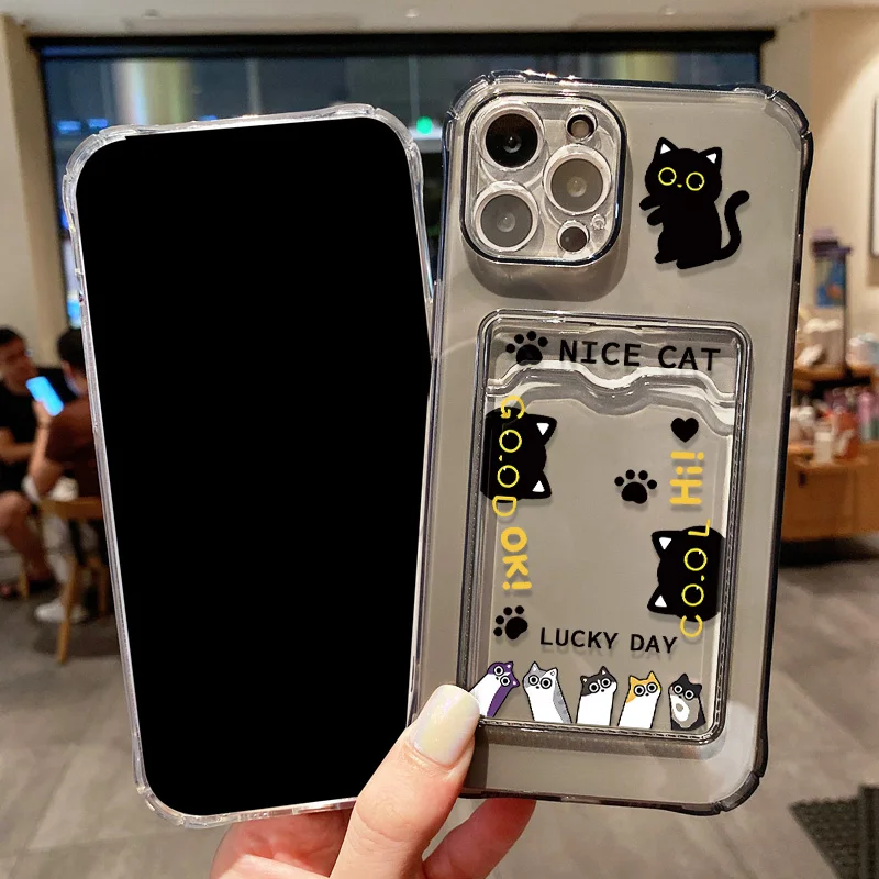 حافظة لهاتف آيفون 15 برو 14 13 12 11 16 17 برو ماكس X XR 7 8 Plus غطاء سيليكون شفاف مقاوم للصدمات